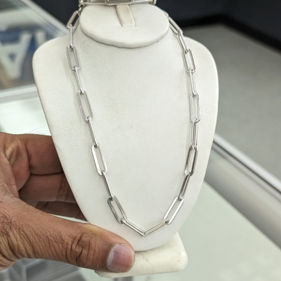 925 Sterling Silver Paperclip Chain 6mm 18 inch